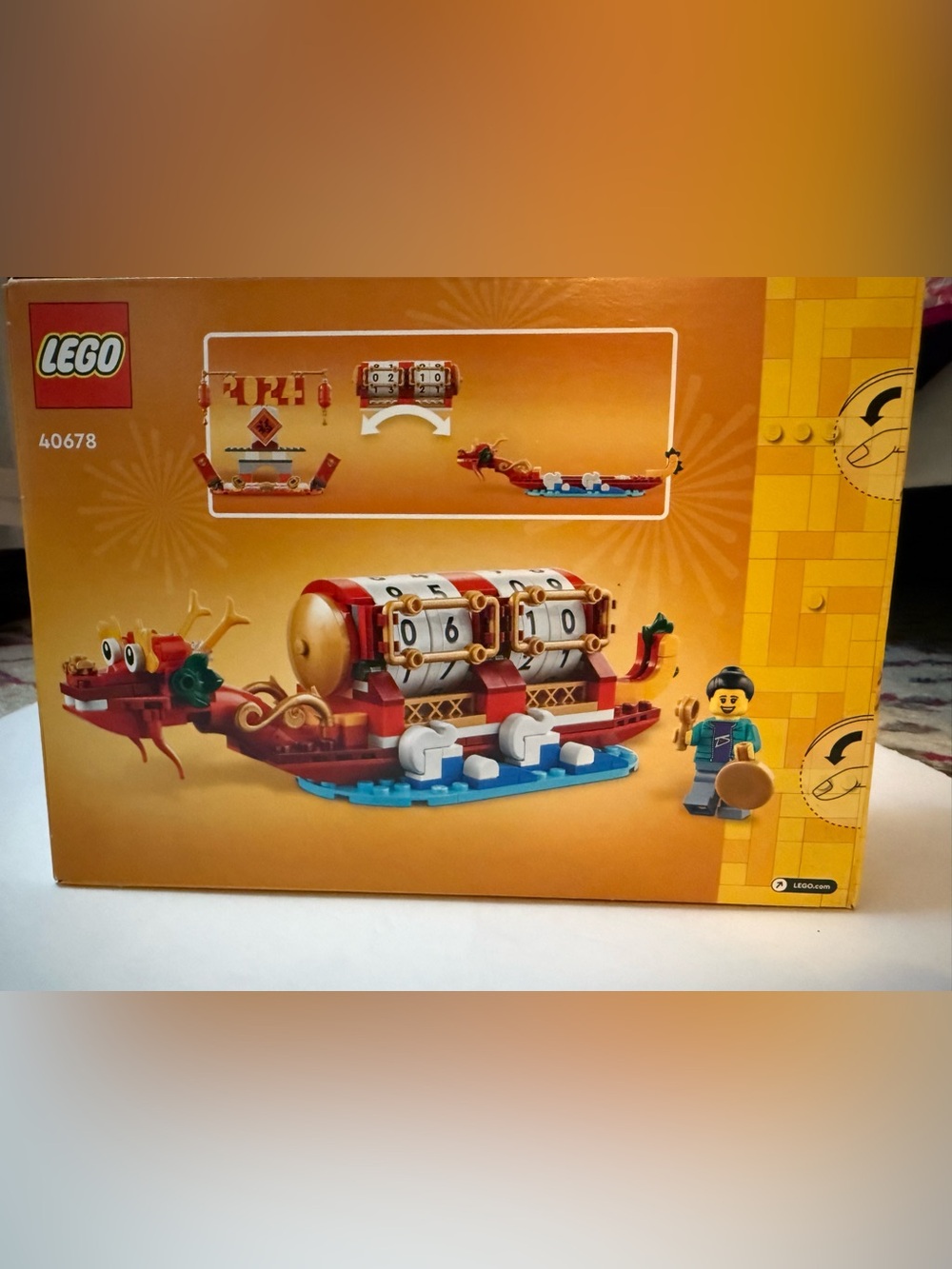 LEGO Red and Gold Dragon Boat with Blue Water Base